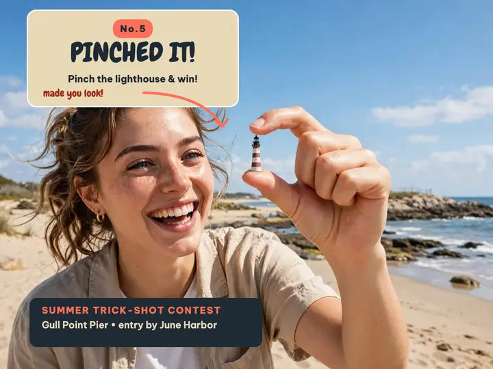 Pinch the lighthouse trick-shot slide template