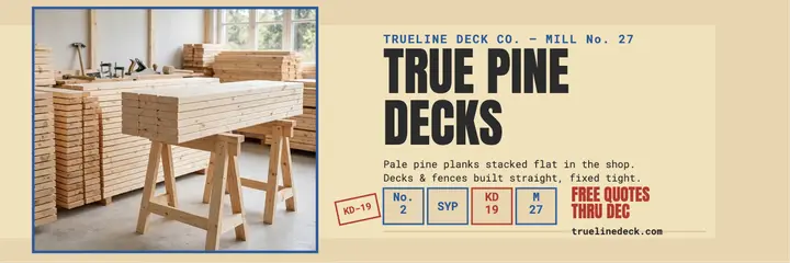Trueline pine deck builder header template