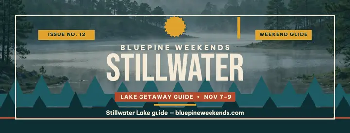 Bluepine Stillwater lake guide cover template