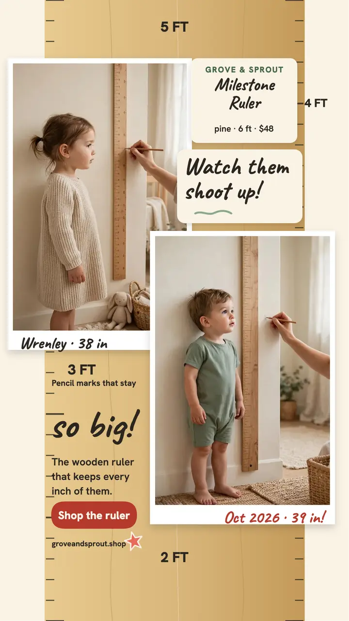 Grove and Sprout milestone ruler story template