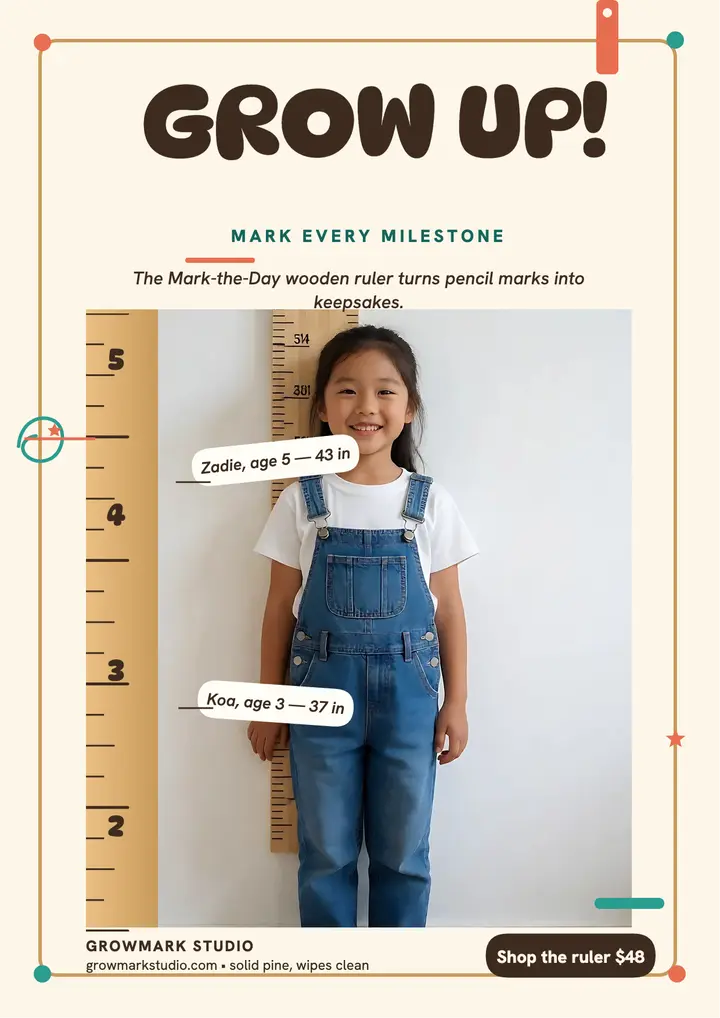 Growmark pine ruler growth chart flyer template