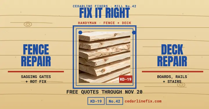 Cedarline Fixers lumber stamp post template