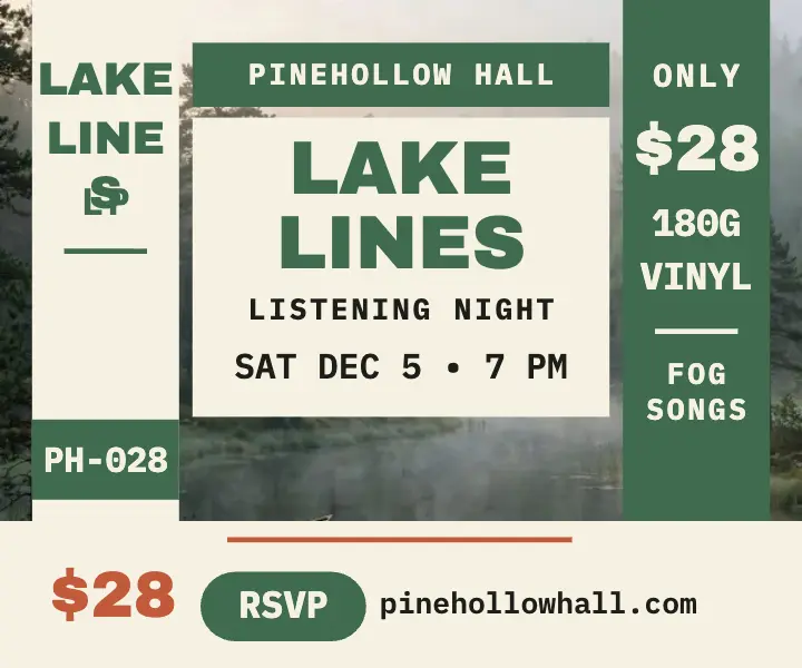 Pinehollow listening night lake lines ad template