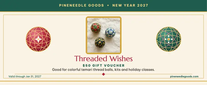 Pineneedle New Year temari voucher template