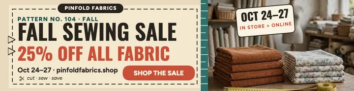 Pinfold Fabrics fall sewing sale billboard template