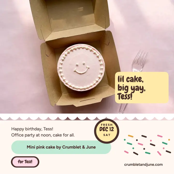 Tess birthday pink bento cake post template