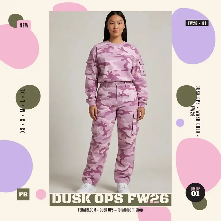 Feralbloom Dusk Ops pink camo post template