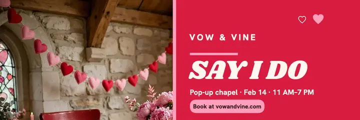 Vow and Vine Valentine chapel header template