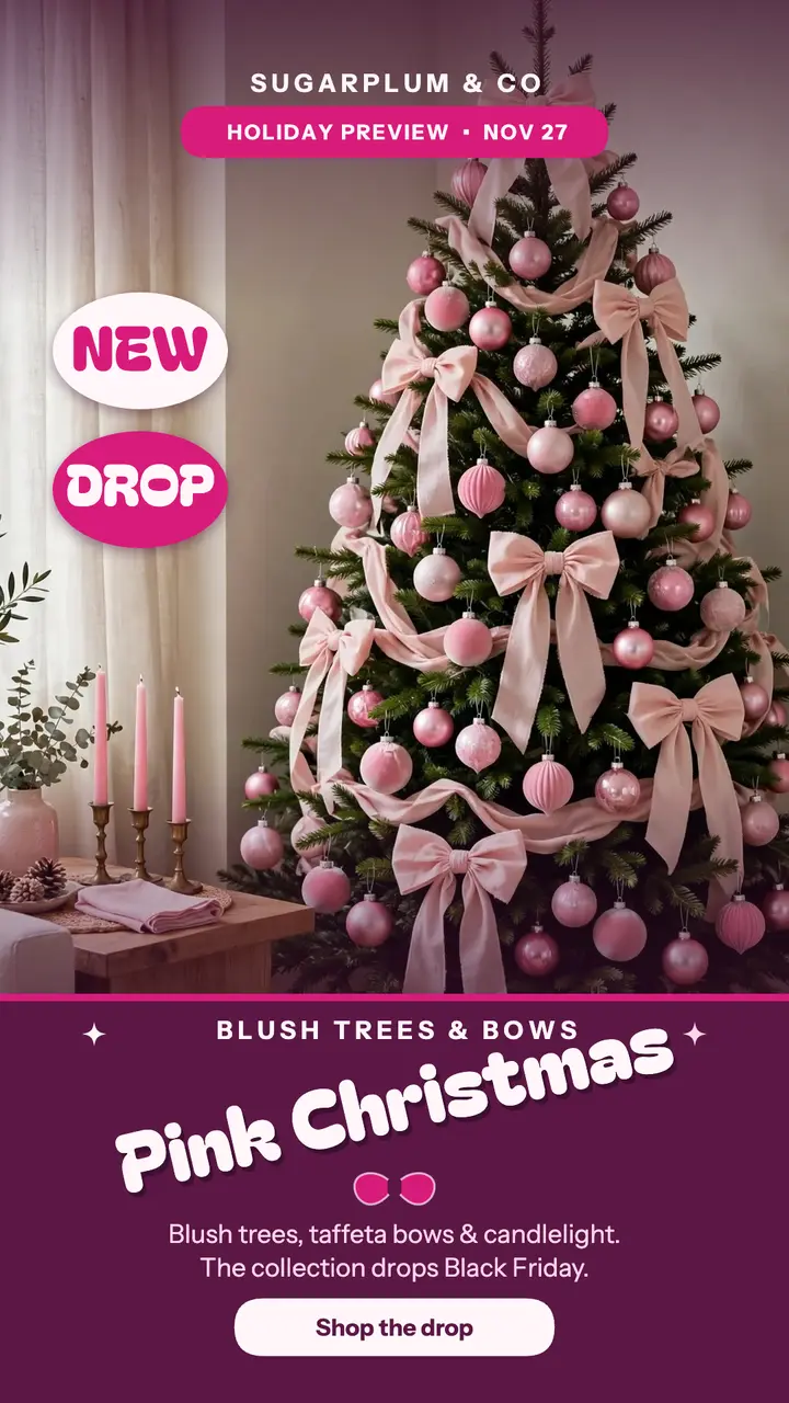 Sugarplum pink Christmas story: pink christmas story template