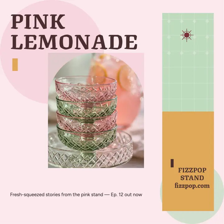 Fizzpop pink lemonade podcast cover template