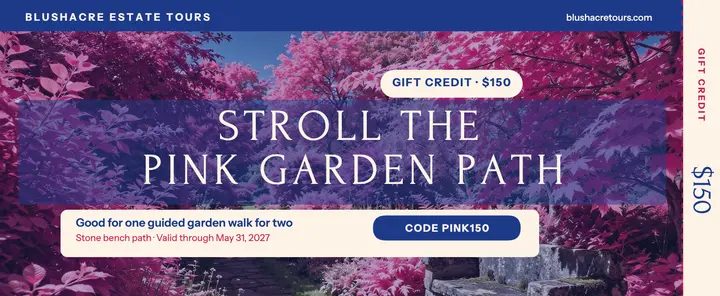 Blushacre pink garden path gift voucher template