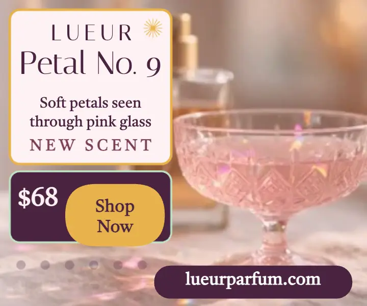 Lueur Petal No. 9 pink glass ad template
