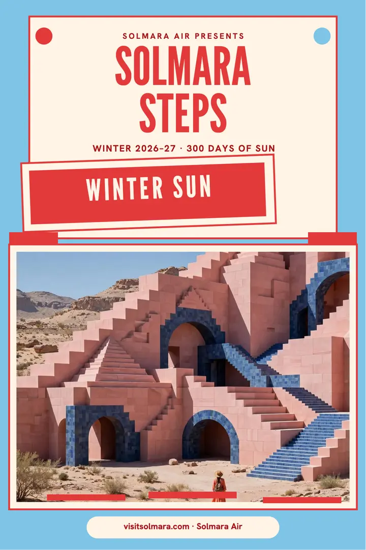 Solmara Steps pink city travel poster template