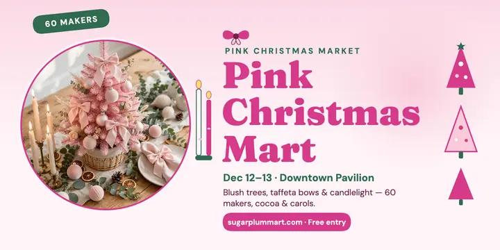 Sugarplum Mart pink Christmas post template