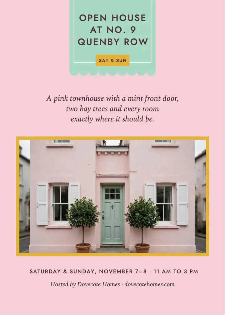 No. 9 Quenby Row open house, storybook symmetry template
