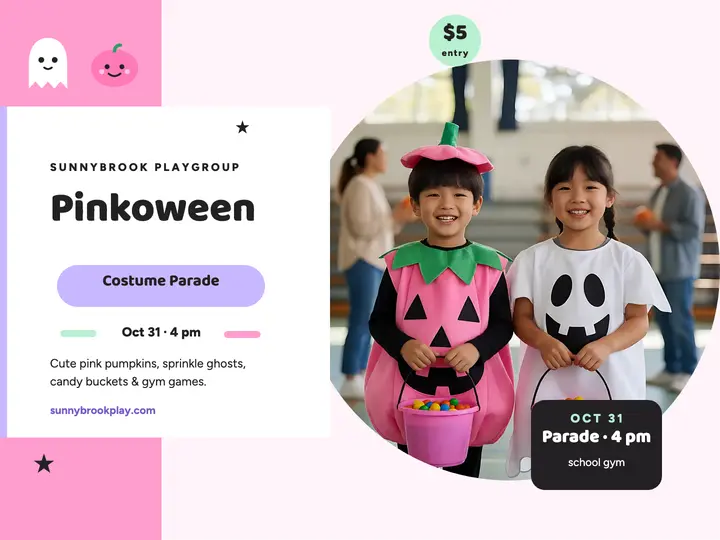 Sunnybrook Pinkoween parade slide template