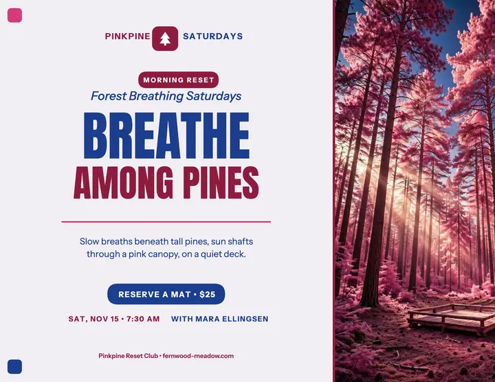 Pinkpine forest breathing morning reset flyer template