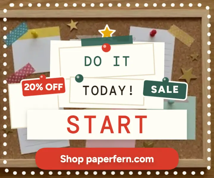 Paper Fern pinned quote stationery ad template