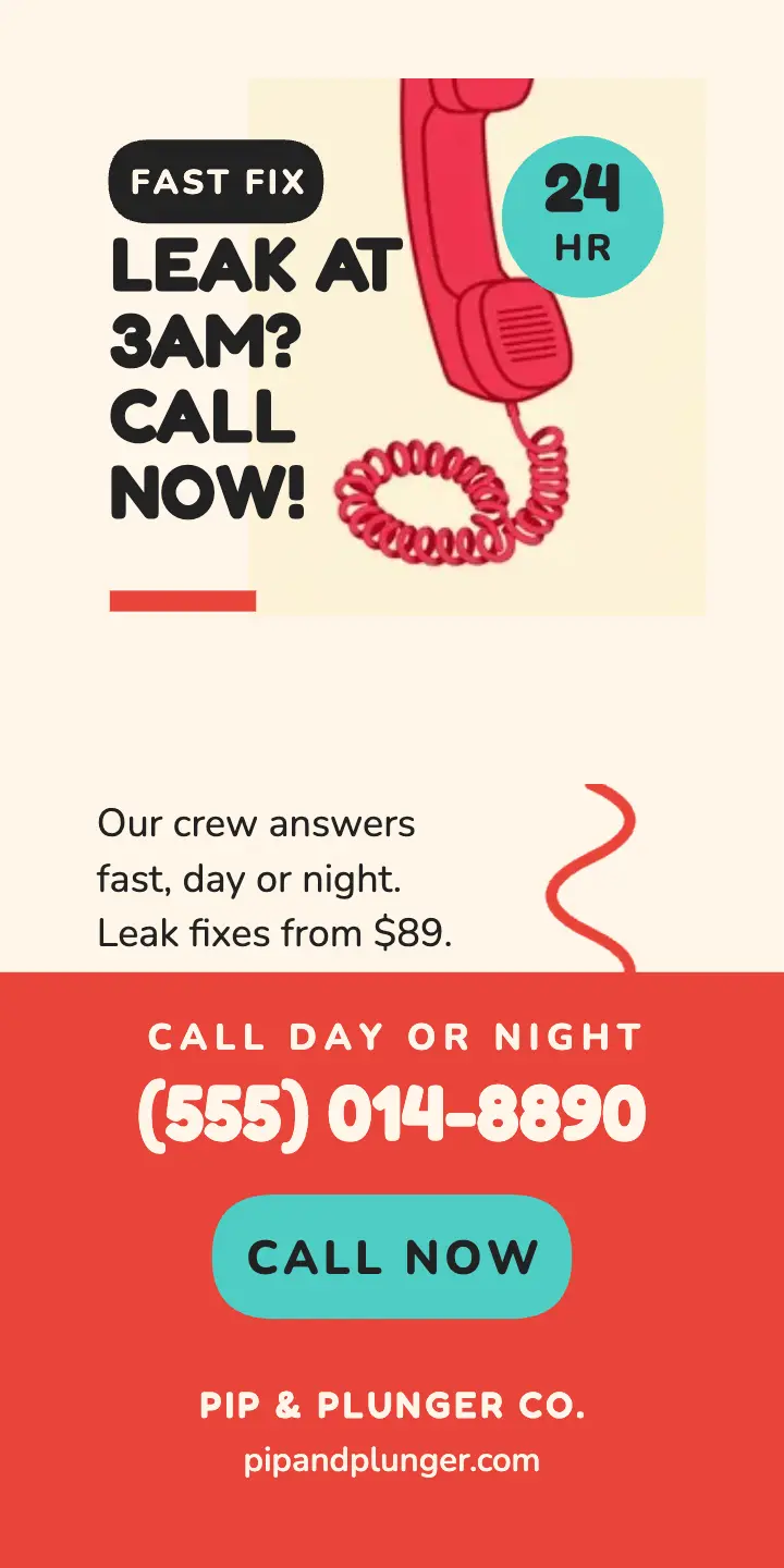Pip and Plunger 24-hour hotline ad template