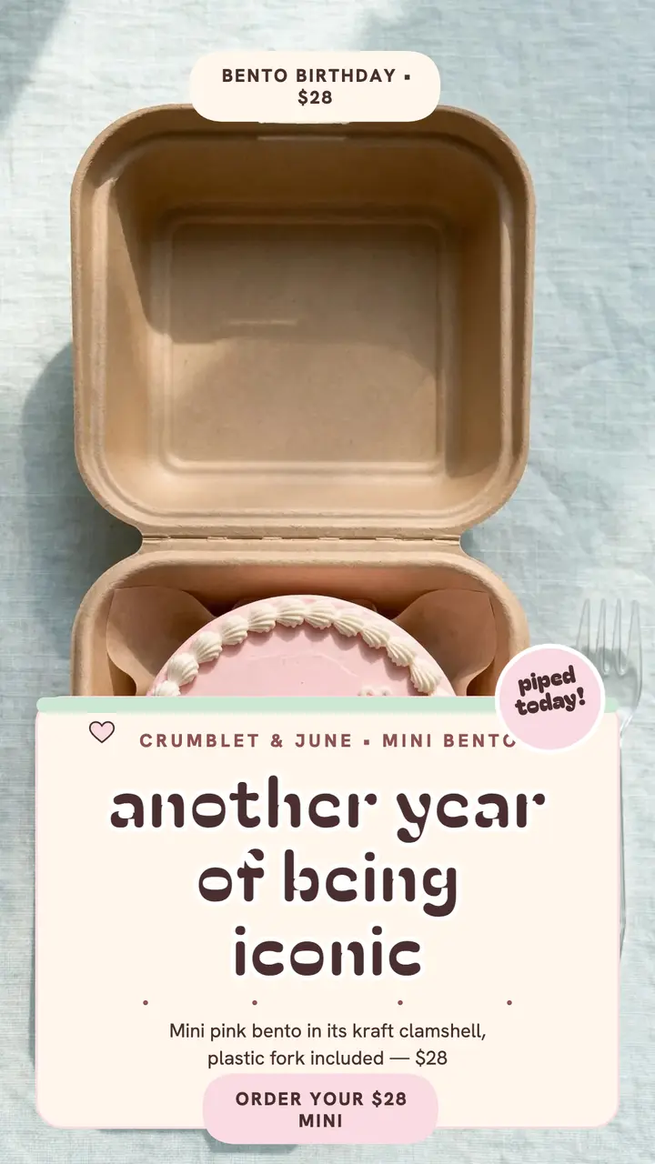 Crumblet bento birthday cake story template