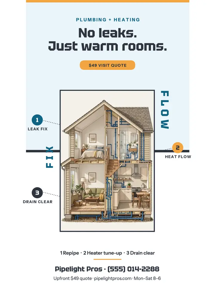 Pipelight Pros home cutaway flyer template
