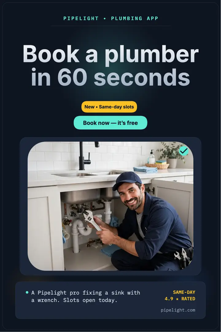 Pipelight plumber app poster template