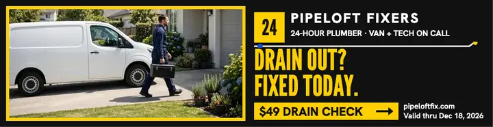 Pipeloft Fixers same-day billboard: plumber billboard ad template