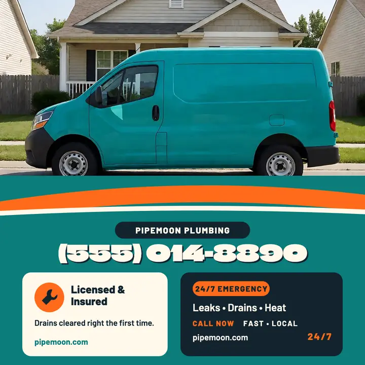 Pipemoon Plumbing van livery post template