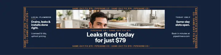 Pipeshine Co same-day plumber banner template