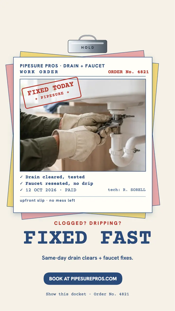 Pipesure Pros work docket story template