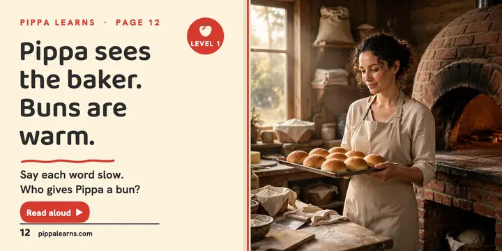 Pippa and the baker early reader post template