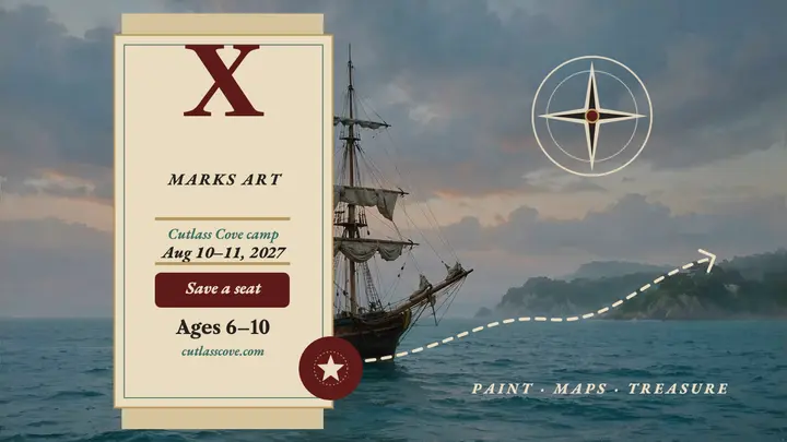 Cutlass Cove pirate painting camp promo template