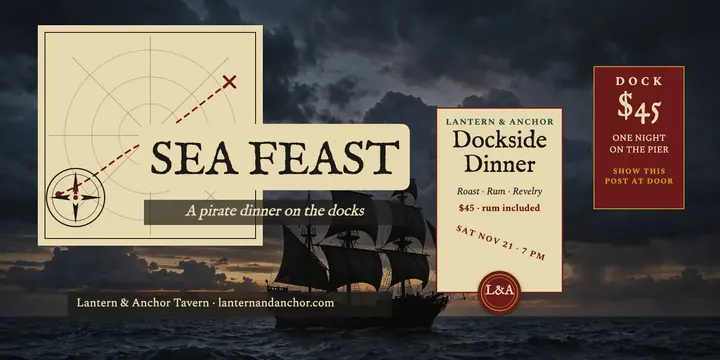 Lantern and Anchor pirate dinner post template