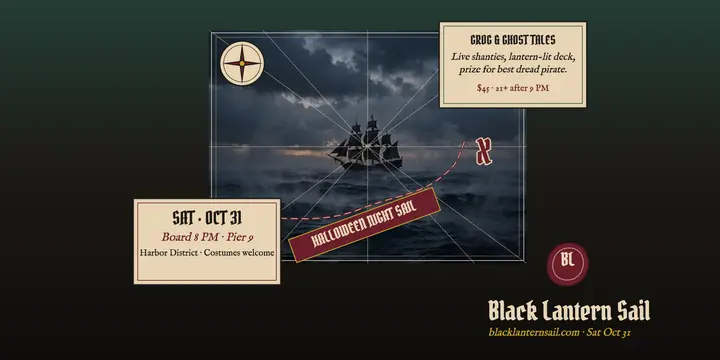 Black Lantern Halloween sail night cruise post template