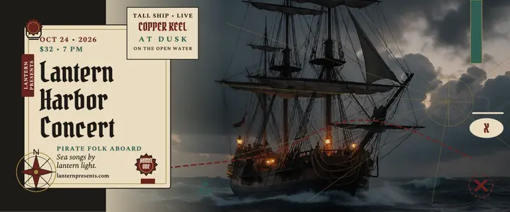 Lantern Harbor pirate folk concert ticket template