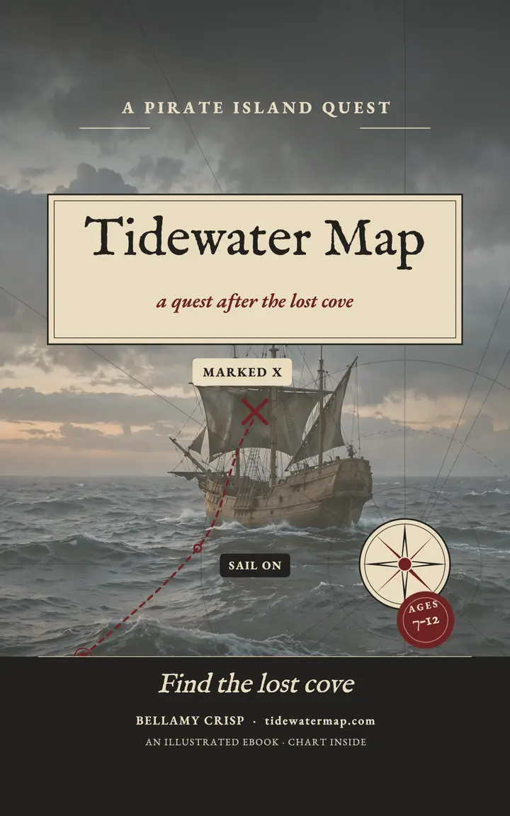 Tidewater Map pirate quest ebook cover template