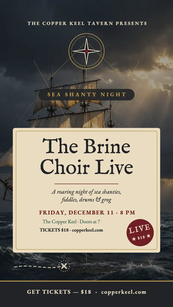 Brine Choir shanty night at Copper Keel story template
