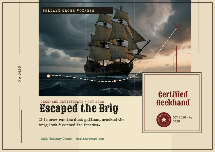 Bellamy Crowe Deckhand Certificate template