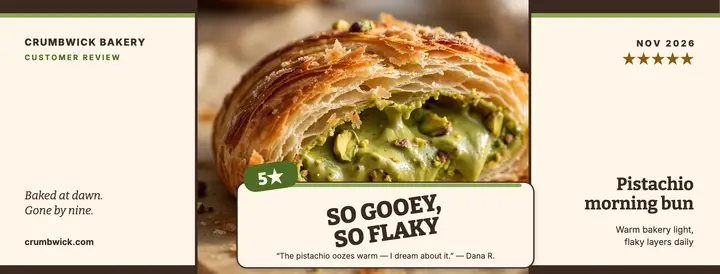 Crumbwick pistachio bun review cover template