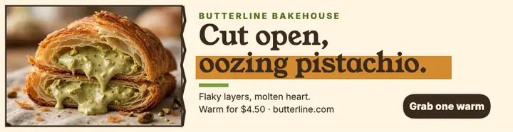 Butterline pistachio croissant billboard template