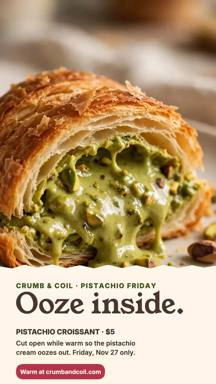 Crumb and Coil pistachio cut story template