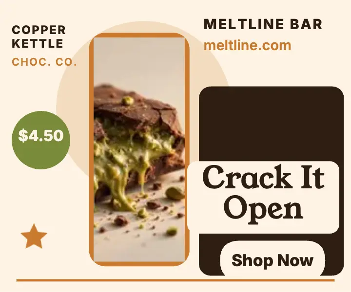 Meltline pistachio bar launch ad template