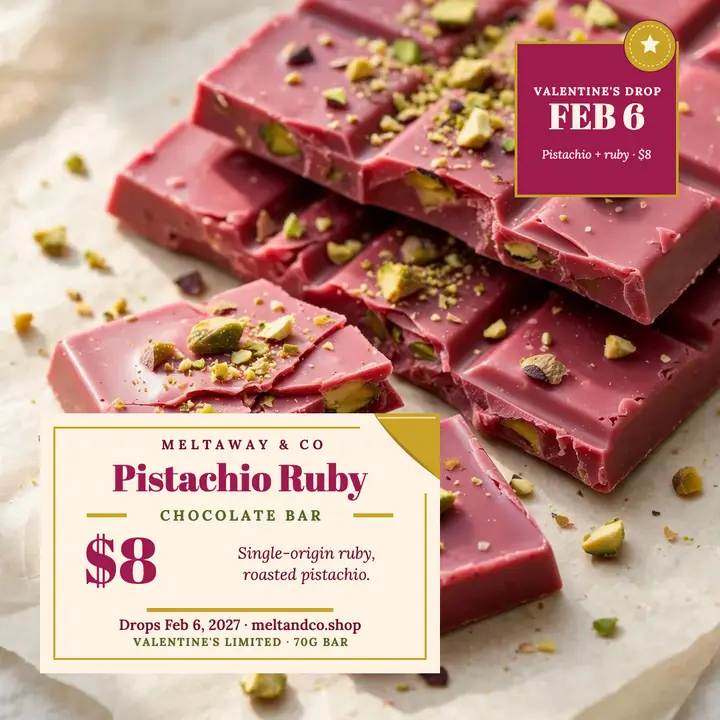 Meltaway Pistachio Ruby Bar Valentine drop template