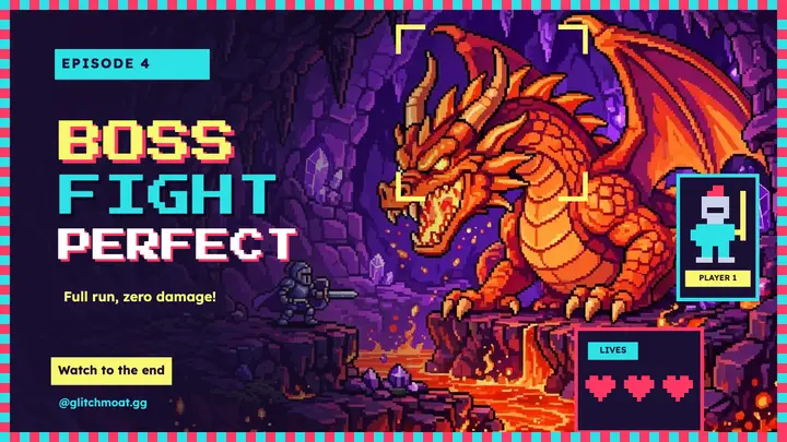 Pixel boss fight perfect run thumbnail template