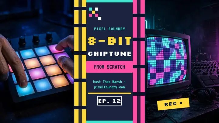 Pixel Foundry 8-bit chiptune build thumbnail template
