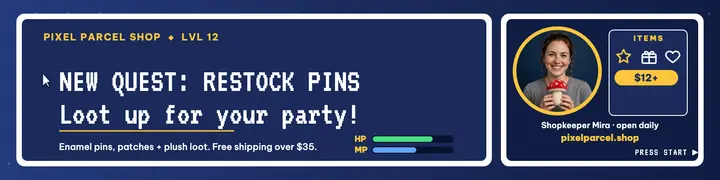 Pixel Parcel Shop quest banner template