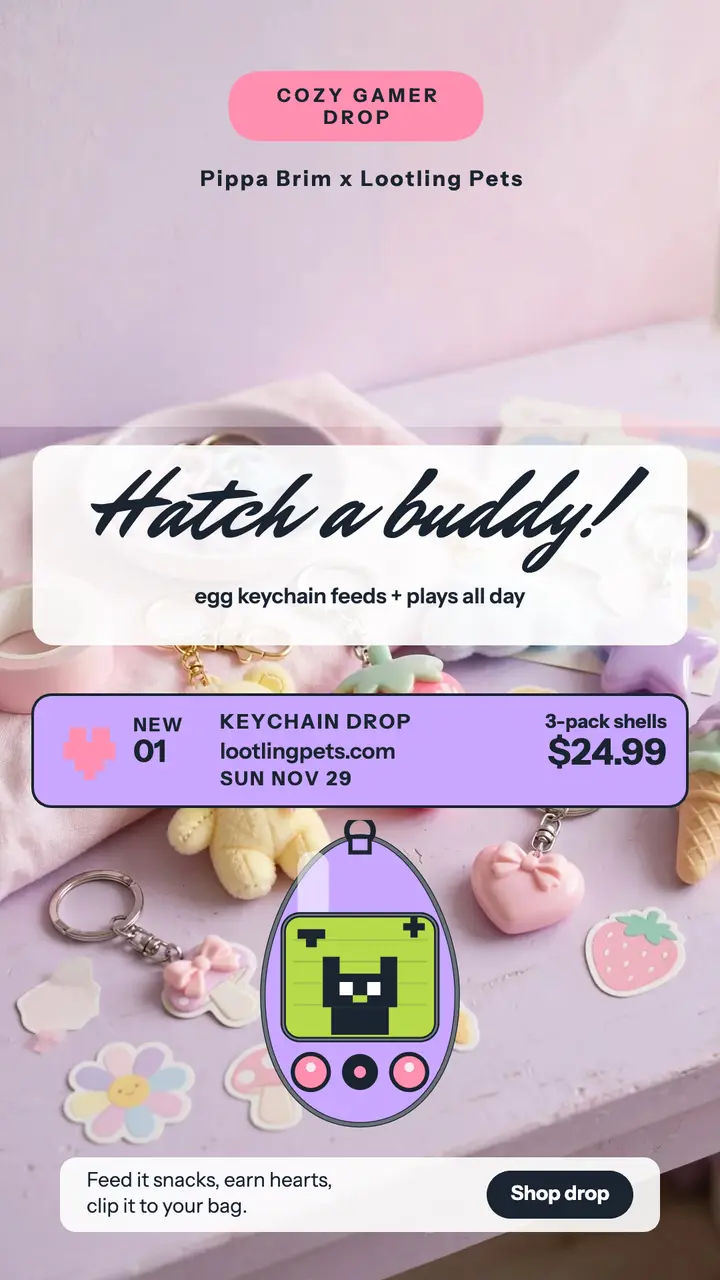 Lootling Pets keychain drop story template