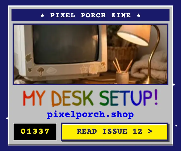 Pixel Porch retro web desk ad template