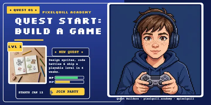 Pixelquill quest builders course post template