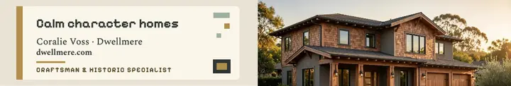 Dwellmere realtor LinkedIn cover, calm pixel serif template